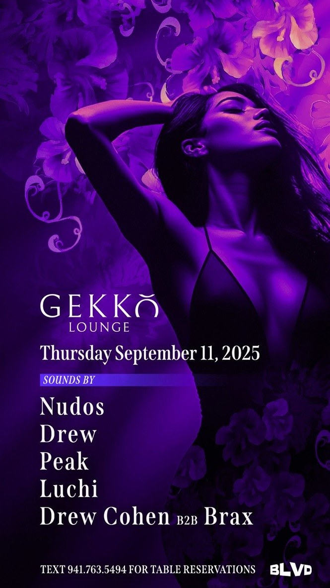 Flyer: Gekko Lounge Miami, Sep 11 2025
